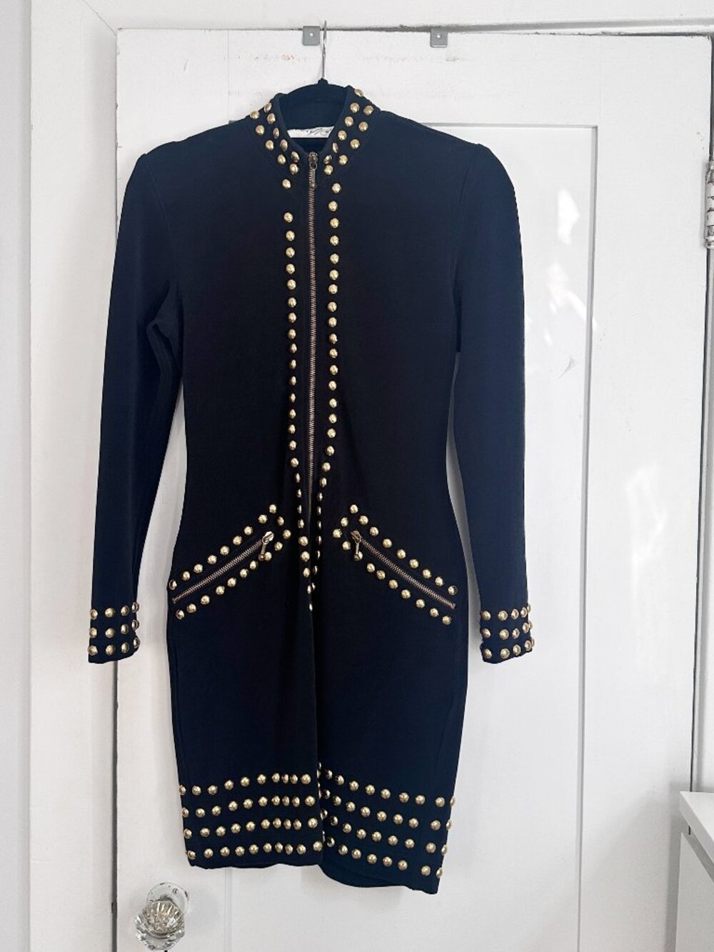Vintage Lillie Rubin Gold Studded Bodycon Dress